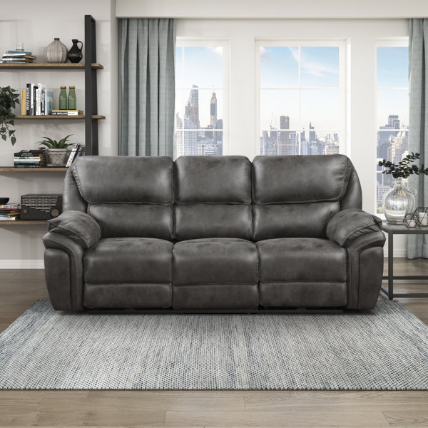 Latitude Run® Larner 90''W Microfiber Pillow Top Arm Reclining Sofa